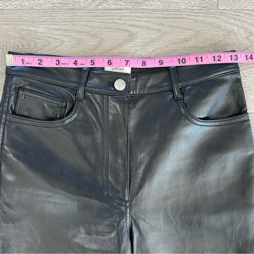 Aritzia Wilfred Melina High Rise Vegan Faux Leather Pants Black Size 2 - Picture 7 of 16
